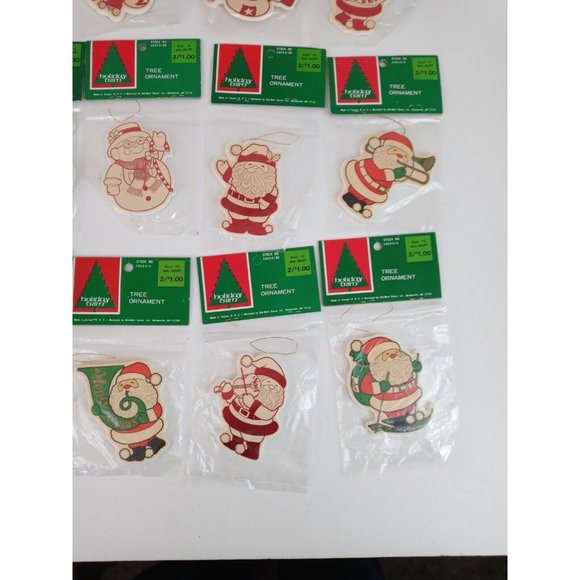 Vintage Lot Of 18 Holiday Trim Foam Tree Ornament Santa Snowman 2 7/8" - Picture 5 of 8